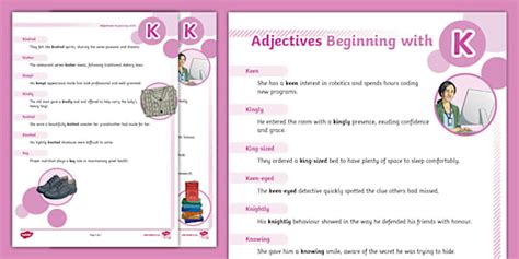 Adjectives Beginning with K Guide