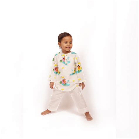 Organic Cotton Unisex Goddess Saraswati Kurta Set – Bhaakur