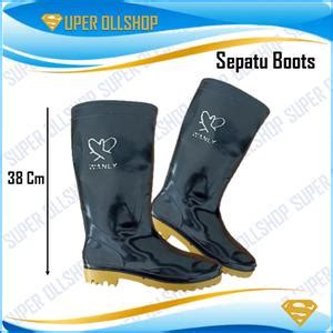 Jual Sepatu Pria Safety Boot Bot But Boots Proyek Sawah Karet Hitam ...