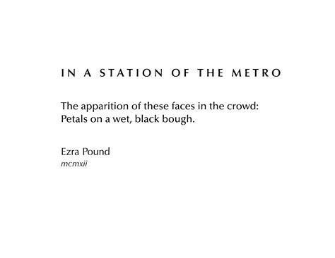 Ezra Pound In A Station Of The Metro In A Station Of The Metro By
