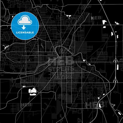 Muncie, Indiana, United States, Pdf Vector Map Black And White – HEBSTREITS