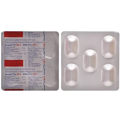 Zerodol TH OD 8 - Strip of 5 Capsules : Amazon.in: Health & Personal Care