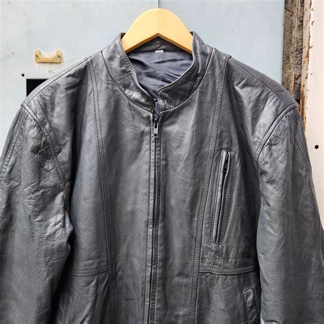 80s Euro Vintage Rib Leather Jacket リブジャン UKパンク フットボールカジュアルズ | LITHIUM ...