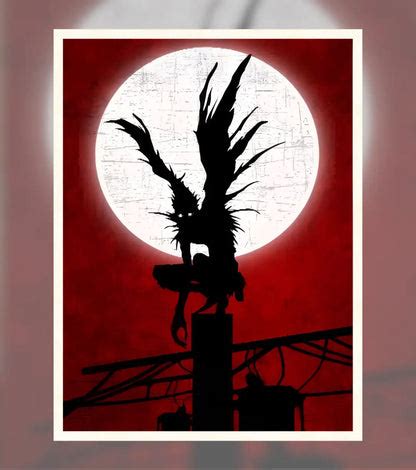 Death Note Ryuk Silhouette Poster | Dark Anime Wall Art | Bowchika