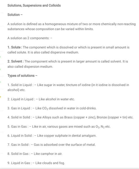 Image result for Types of Solutions Class 9