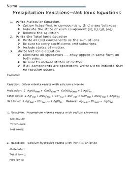 Net Ionic Equations Practice 的图像结果