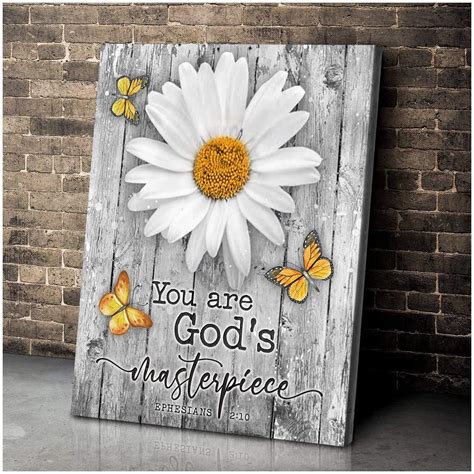 Zalooo You Are God'S Masterpiece Butterfly Wall Art Canvas - Matte Canvas / 48x32in | Butterfly ...