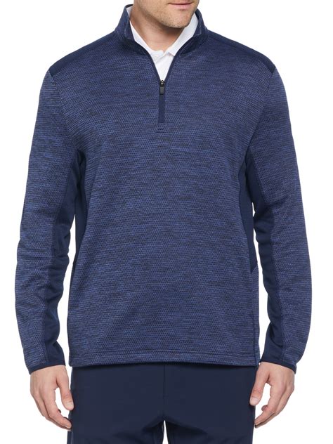 Ben Hogan Men’s and Big Men’s 2-Tone Space Dye Quarter Zip Golf Sweater ...