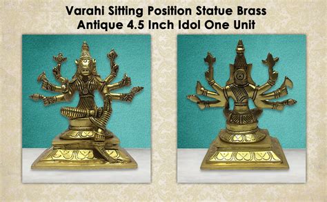 Buy Goddess Varahi Amman 8 Handed Brass 4.5 Inches Idol Online at Low ...