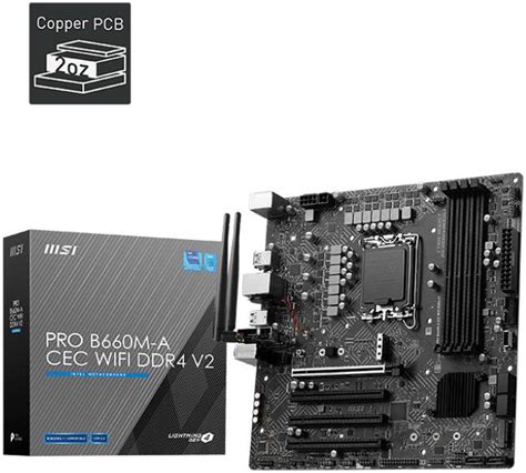 MSI PRO PRO B660M-A CEC WIFI DDR4 V2 LGA 1700 SATA 6Gb/s mATX (280 ...