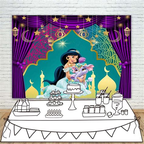 Buy Jasmine Backdrop Aladdin Background 7x5 Happy Birthday Princess ...