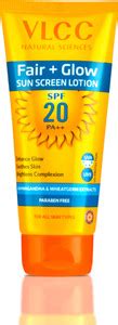 VLCC Sunscreen - SPF 20 PA++ Fair + Glow Sun Screen Lotion ...