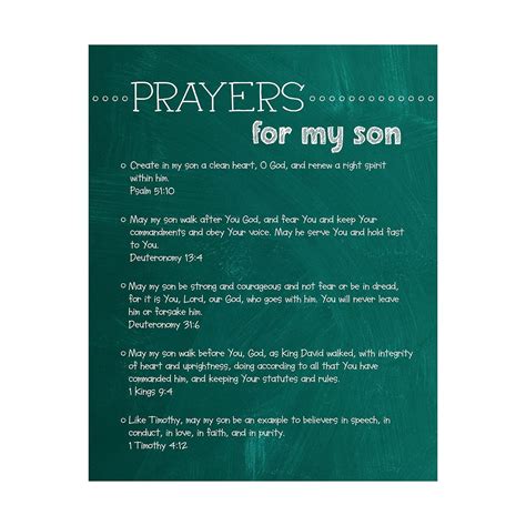 AMERICAN LUXURY GIFTS Prayers for My Son - Christian Faith Bible Verse ...