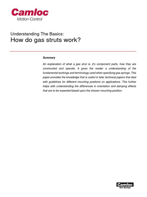 Image result for How Do Gas Struts Work