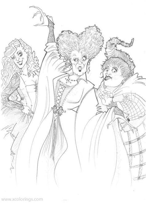 Sanderson Sisters Hocus Pocus Coloring Pages - Free Printable Templates