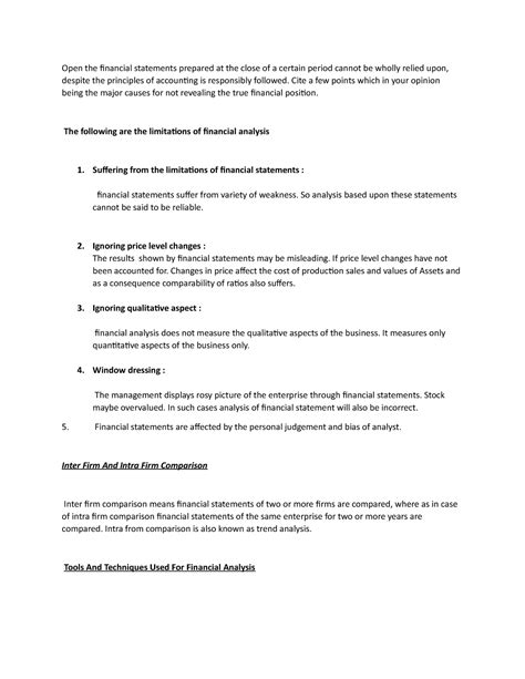 Inter firm anf intra firm - Open the financial statements prepared at ...