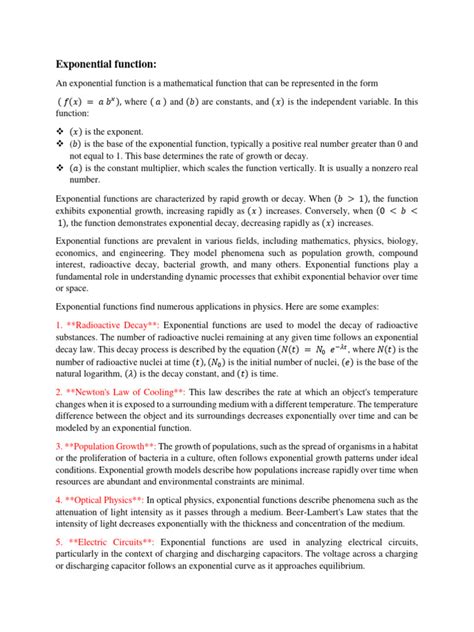 Image result for Exponential Function PDF