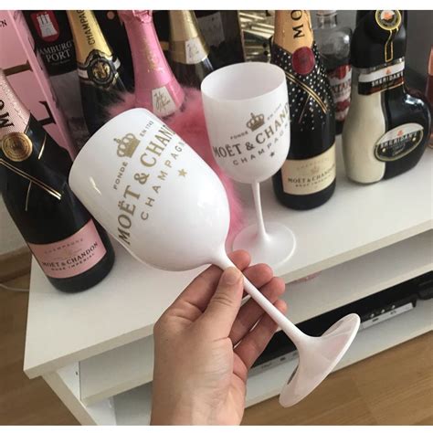 Buy Wisfunlly Wine Glasses, PARTY White Champagne Moet Chandon Acrylic ...