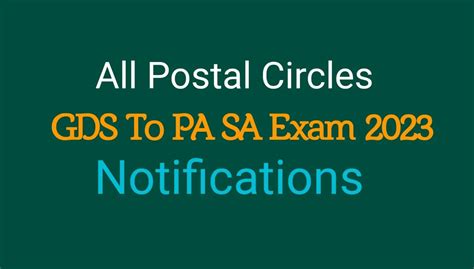 GDS to PA SA Exam 2023 All Postal Circles Notification | LDCE PA/SA ...