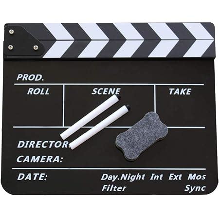 E-Image Professional Clapper Board with Black & White Stripe Slate for ...