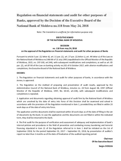 Fillable Online Regulation on financial statements and audit for other ...