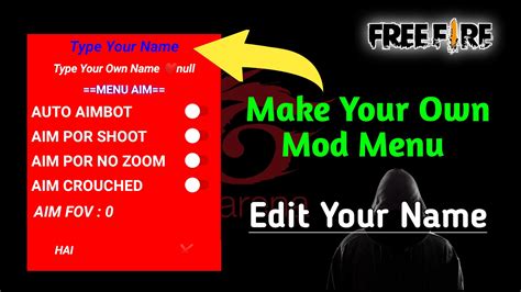 Free Fire - How To Create Own Mod Menu | Edit Your Name | Create Your ...