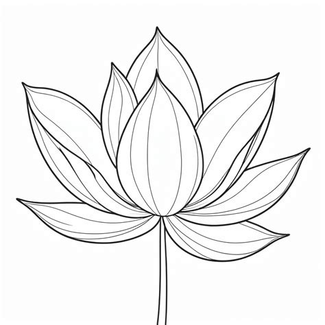 Simple Lotus Flower Outline Drawing | Stable Diffusion Online