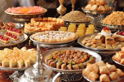 Premium Photo | Assorted Desserts Adorn a Table A lavish spread of ...