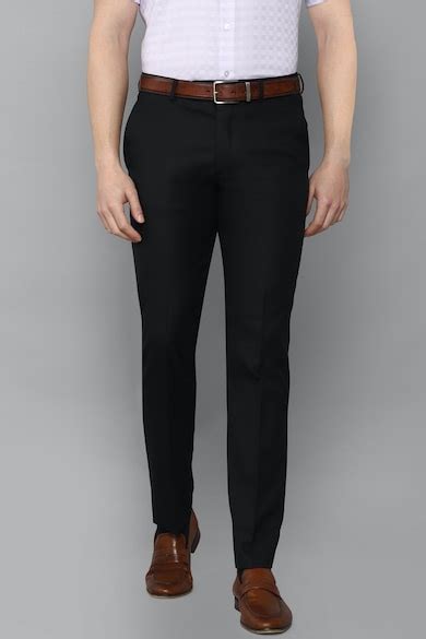 Buy Men Black Slim Fit Solid Flat Front Formal Trousers Online - 737094 ...