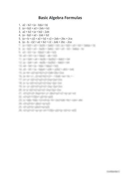 Image result for Basic Algebra Equations Formulas