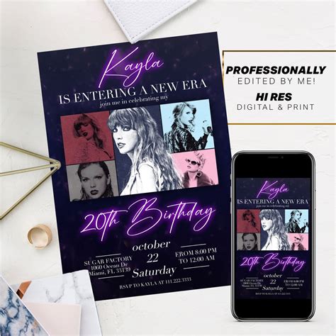 Era Invite Taylor Swift Birthday Invitation Eras Tour Invitation Taylor ...