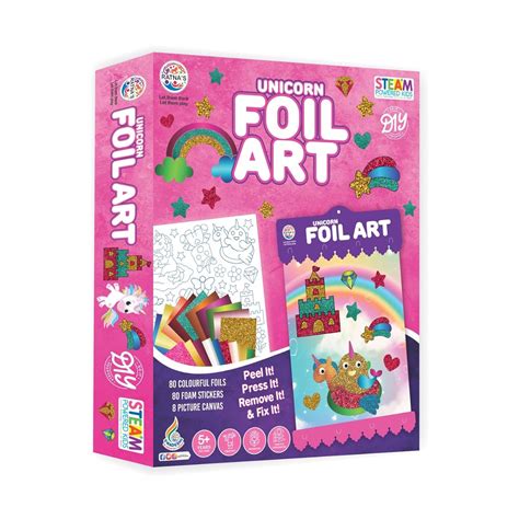RATNA'S Unicorn Foil Art DIY Creative Activity Kit, STEAM Powered Art ...