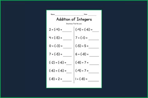Adding Integers Grade 7 Math 的图像结果