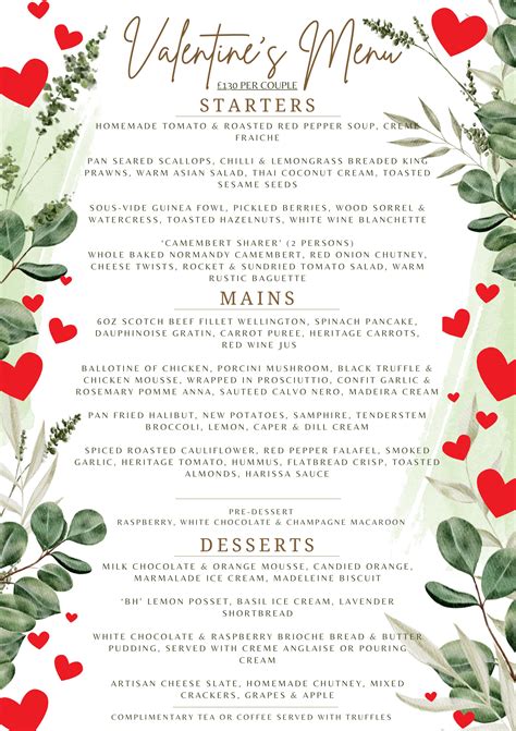 Valentine Dinner Menu Top Valentine's Menus In Malaysia