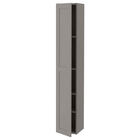 ENHET hi cb w 4 shlvs/door, grey/grey frame, 30x32x180 cm (113/4x125 ...