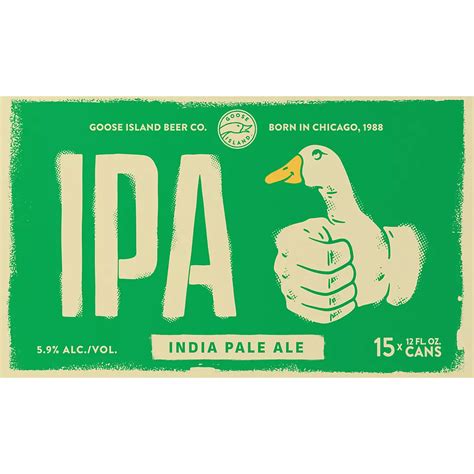 Goose Island IPA Craft Beer, India Pale Ale, Cans, 15 pk./12 fl. oz ...