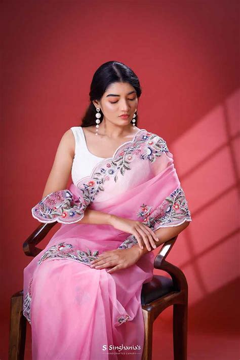 Hand Embroidery Organza Sarees Online In India | Singhania's – Page 6