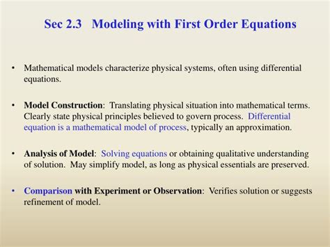 Image result for Modeling with First Order Equations
