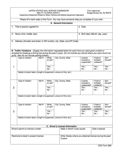 MA CSC 665 Form - Fill Online, Printable, Fillable, Blank - pdfFiller