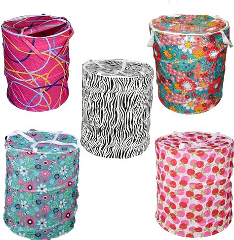 Your's Shopekart Round Cloth Foldable Laundry Basket Bag, Volume:30L ...