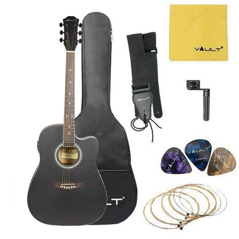 Buy Vault ED-10 41 inch Cutaway Acoustic Guitar with Bag, Strings ...
