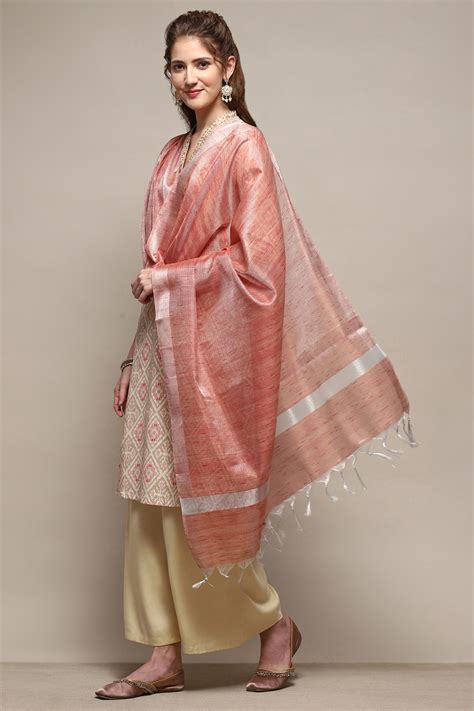 Rose Pink Yard-Dyed Dupatta Dupatta at Biba Global