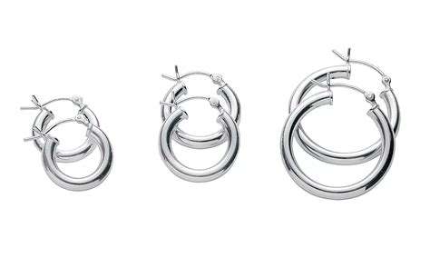 Up To 76% Off on 3 Pack Italian Hoop Earrings ... | Groupon Goods