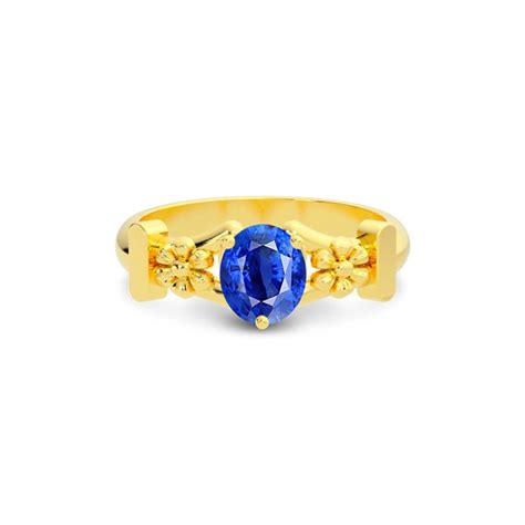 Buy Blue Sapphire Stone Gold Ring Online R18 on GemsRoot