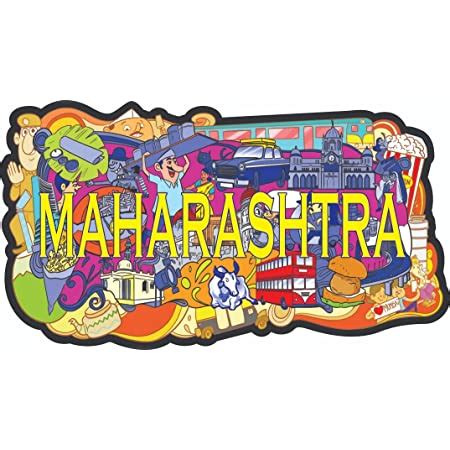 Buy Skywalk India Souvenir Wooden MDF Maharashtra Fridge Magnet ...