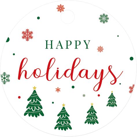 Amazon.com: G2PLUS Happy Holiday Tags, 100PCS Christmas Holiday Tags, 2 ...