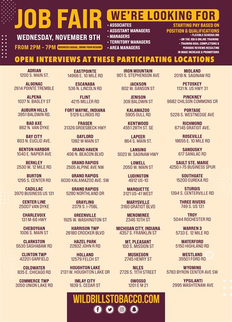 June Job Fair - Wild Bills Tobacco