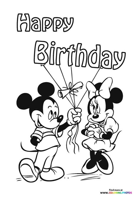 Cartoon birthdays - Coloring Pages for kids | Free print or download