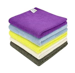 SOFTSPUN Microfiber Cloth - 5 pcs - 40x40 cms - 340 GSM Multicolor ...