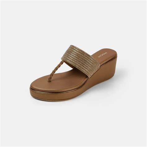 Buy Mochi Women Antic-gold Ethnic Slip Ons Online | SKU: 35-1986-28-35 ...